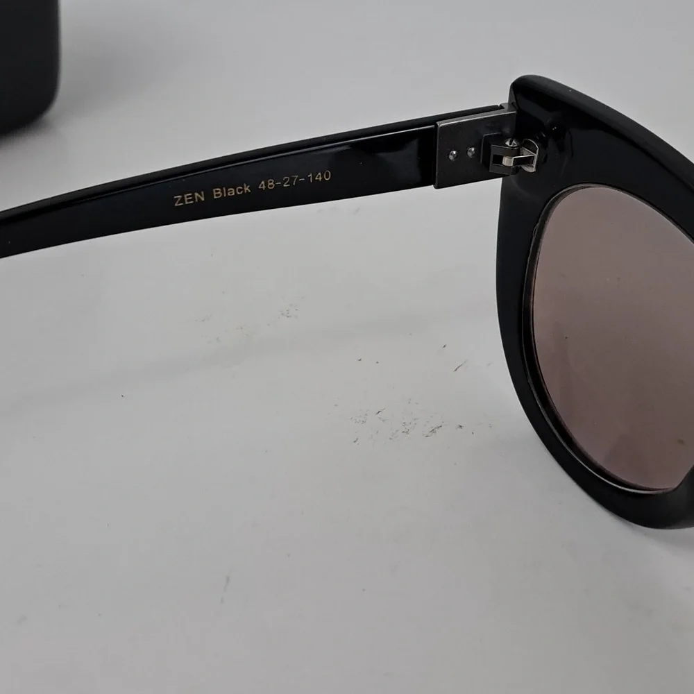 Kirby Cross chunky cat eye black sunglasses with Versace case